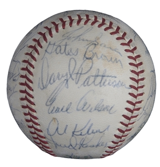 1968 World Series Champion Detroit Tigers Team Signed OAL Cronin Baseball With 28 Signatures (JSA)